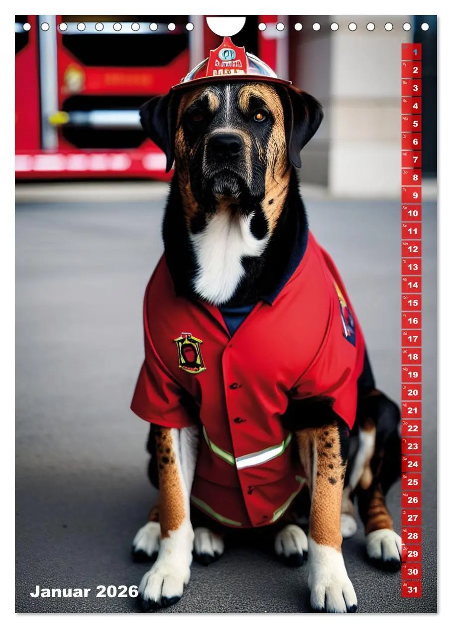 Bild: 9783516328974 | Feuerwehr - Tierischer Feuerwehrkalender (Wandkalender 2026 DIN A4...