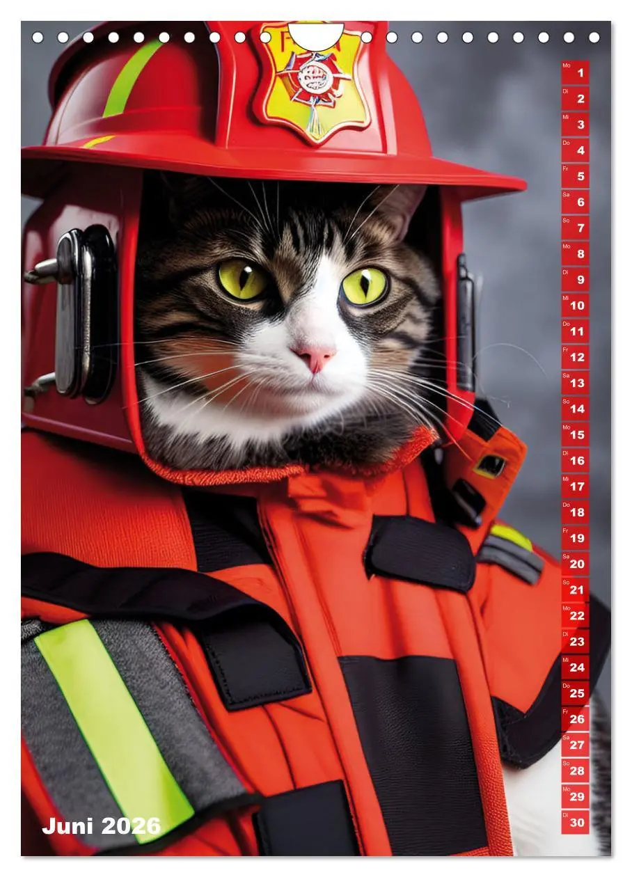 Bild: 9783516328974 | Feuerwehr - Tierischer Feuerwehrkalender (Wandkalender 2026 DIN A4...