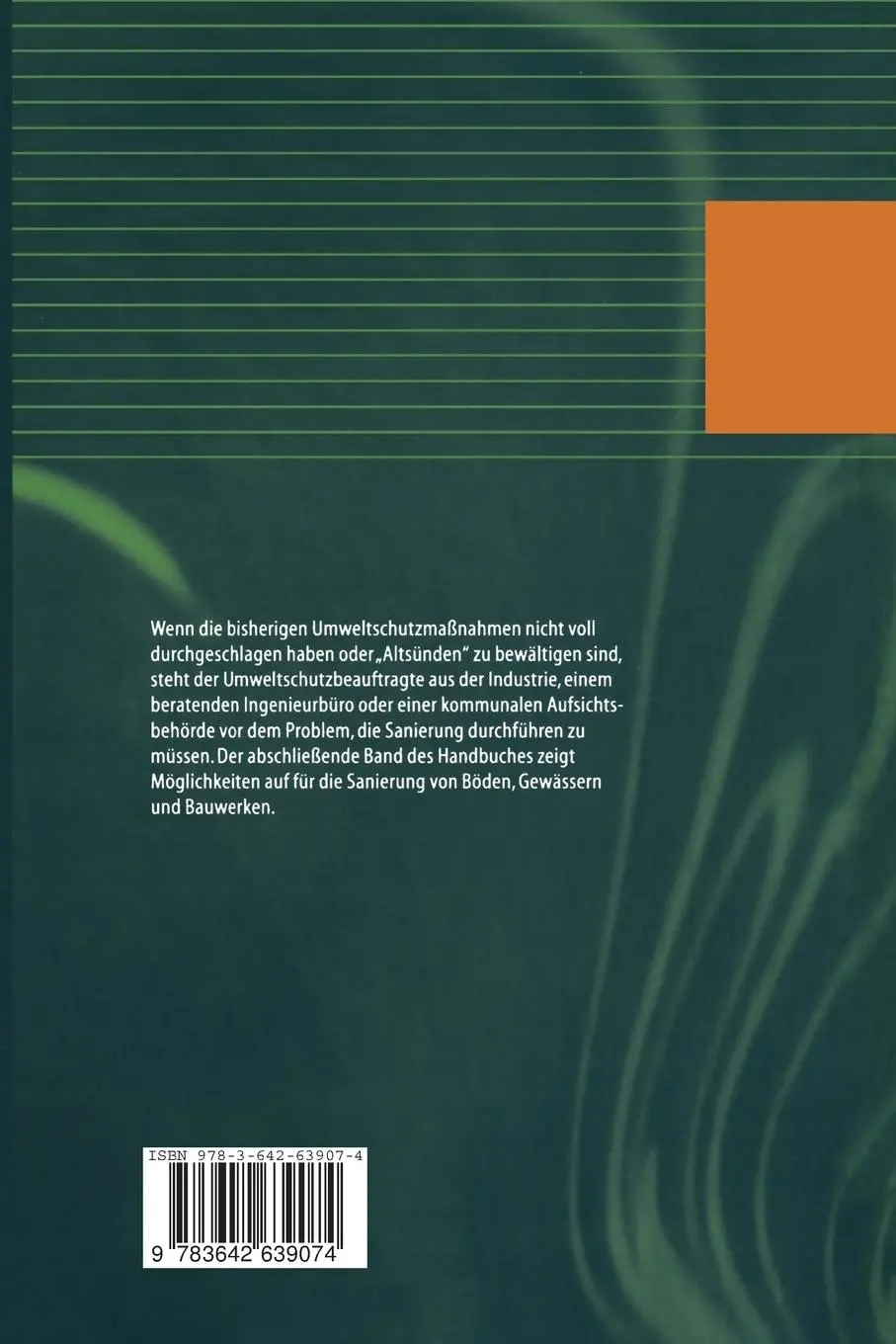 Rückseite: 9783642639074 | Handbuch des Umweltschutzes und der Umweltschutztechnik | Heinz Brauer