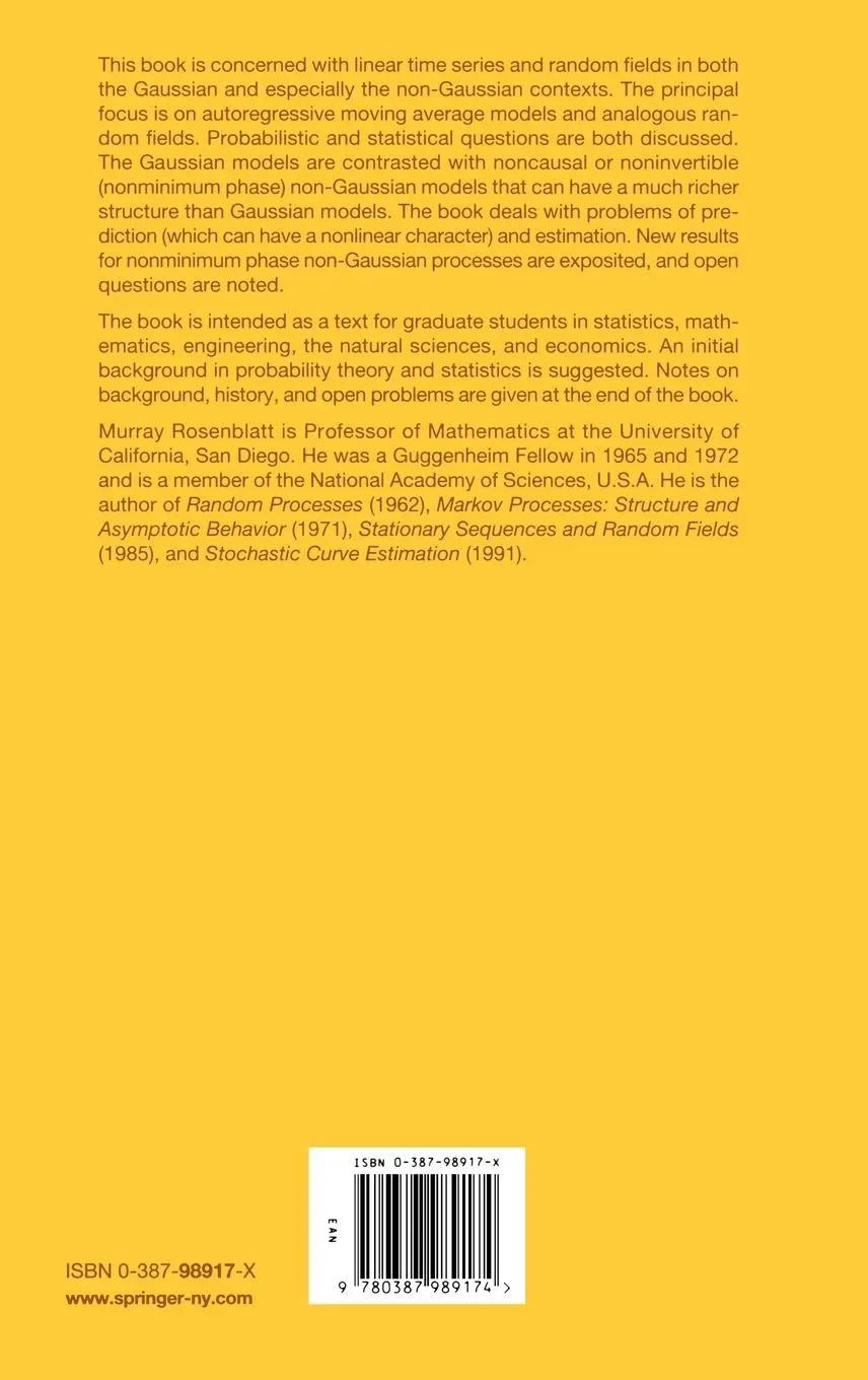 Rückseite: 9780387989174 | Gaussian and Non-Gaussian Linear Time Series and Random Fields | Buch