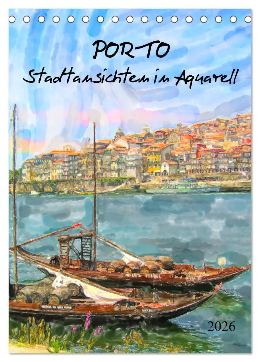 Cover: 9783516379174 | Porto - Stadtansichten in Aquarell (Tischkalender 2026 DIN A5...