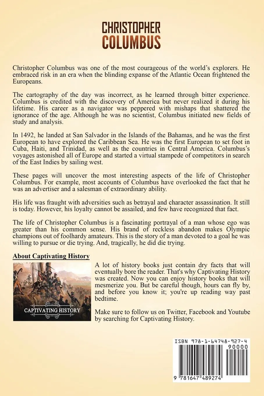 Rückseite: 9781647489274 | Christopher Columbus | Captivating History | Taschenbuch | Englisch