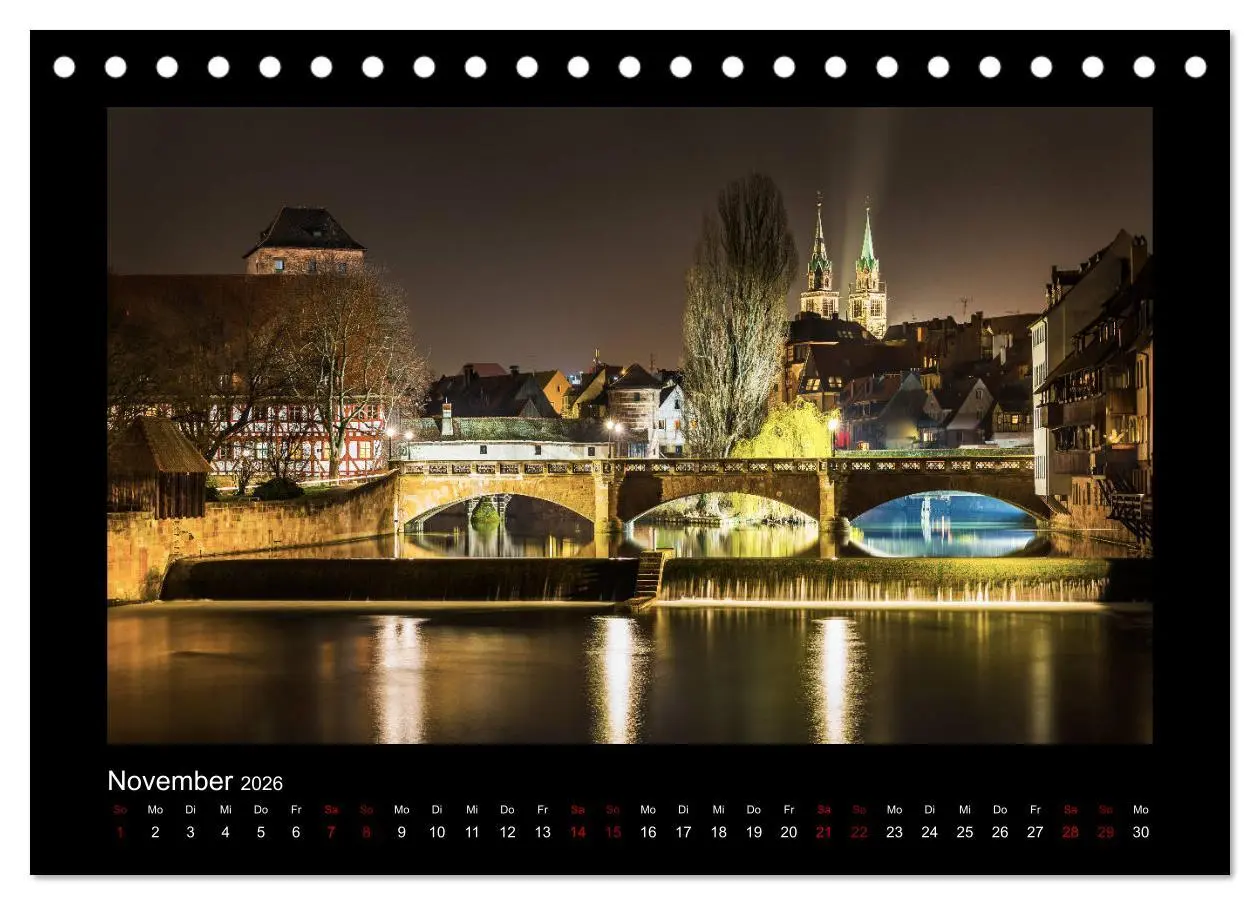 Bild: 9783457899274 | Nürnberg - Die Altstadt bei Nacht (Tischkalender 2026 DIN A5 quer),...