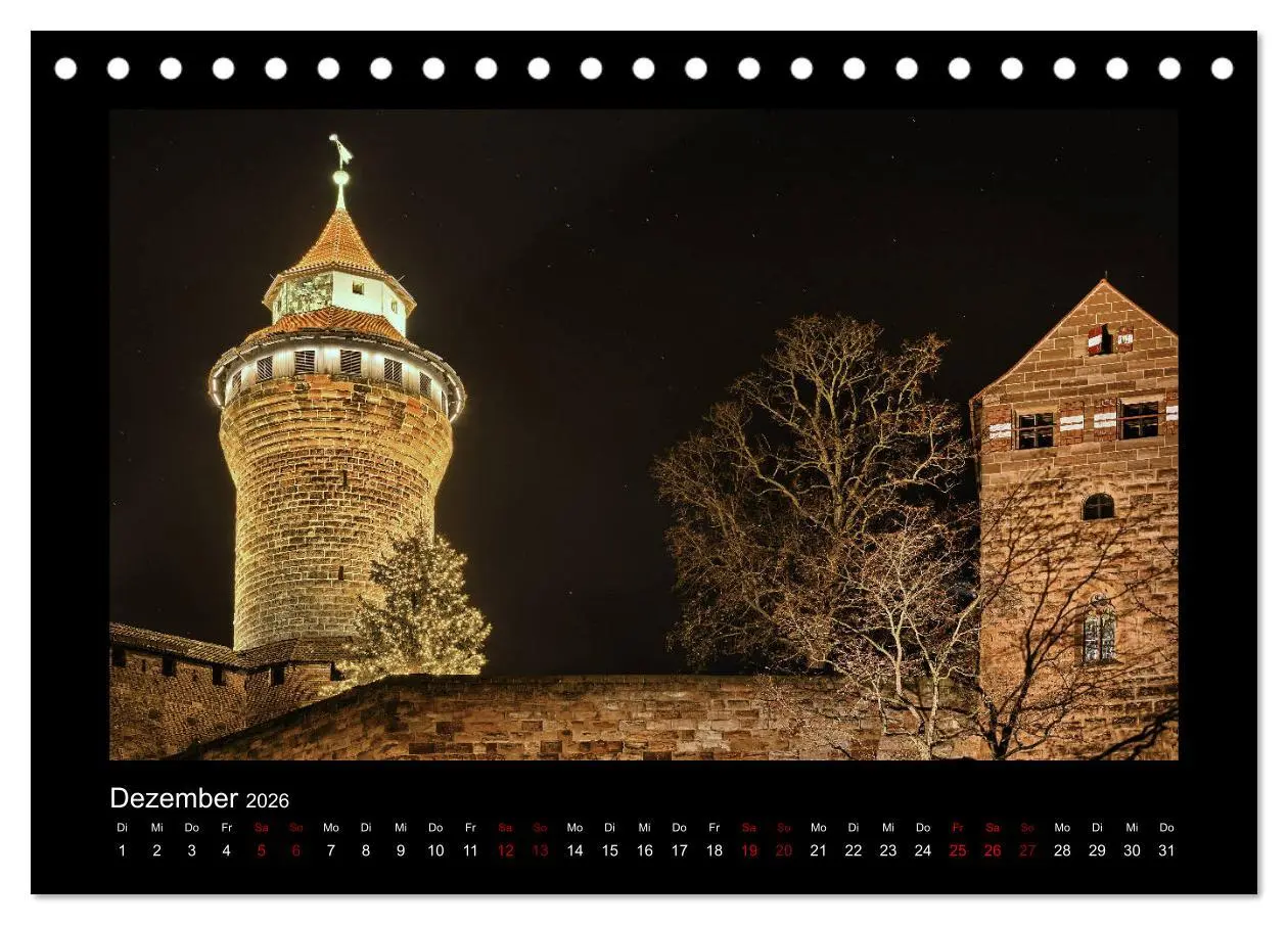 Bild: 9783457899274 | Nürnberg - Die Altstadt bei Nacht (Tischkalender 2026 DIN A5 quer),...