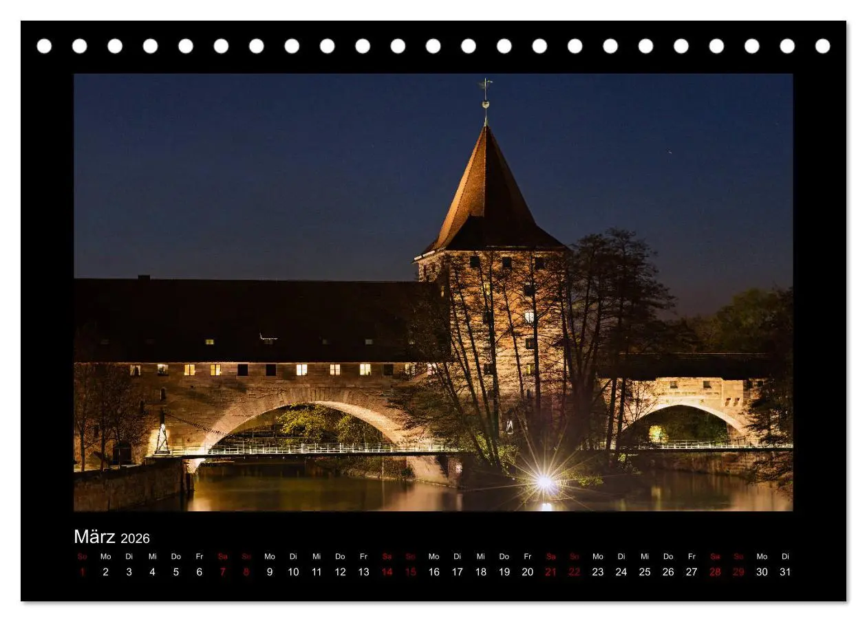 Bild: 9783457899274 | Nürnberg - Die Altstadt bei Nacht (Tischkalender 2026 DIN A5 quer),...