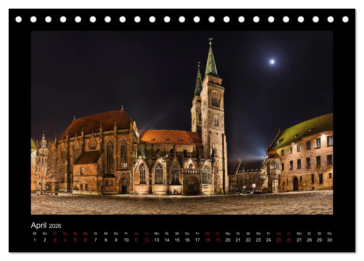 Bild: 9783457899274 | Nürnberg - Die Altstadt bei Nacht (Tischkalender 2026 DIN A5 quer),...