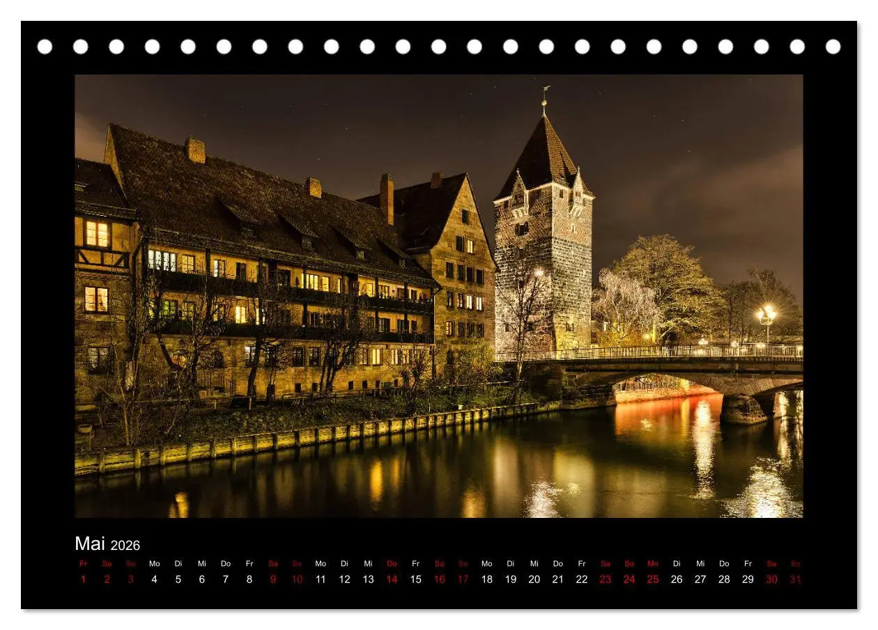 Bild: 9783457899274 | Nürnberg - Die Altstadt bei Nacht (Tischkalender 2026 DIN A5 quer),...