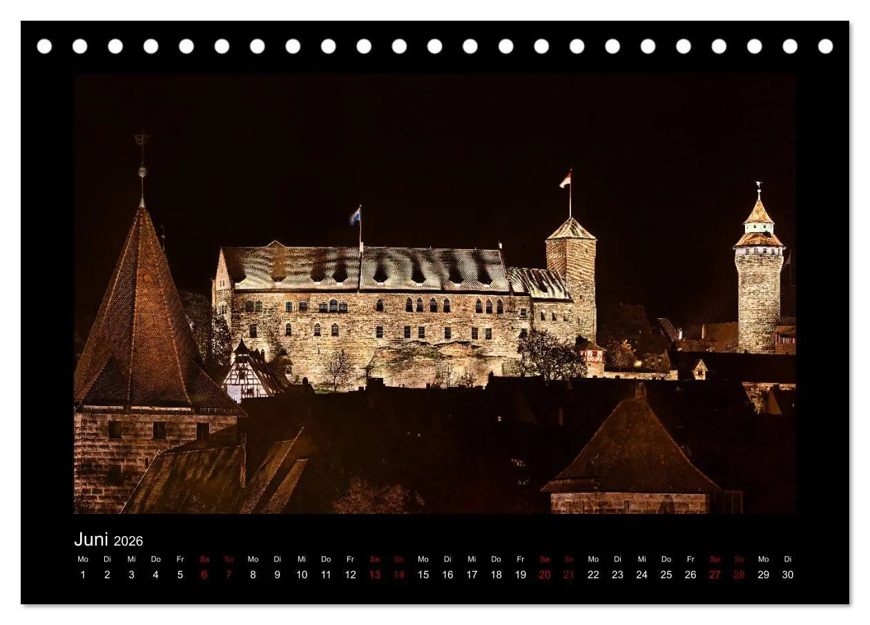 Bild: 9783457899274 | Nürnberg - Die Altstadt bei Nacht (Tischkalender 2026 DIN A5 quer),...