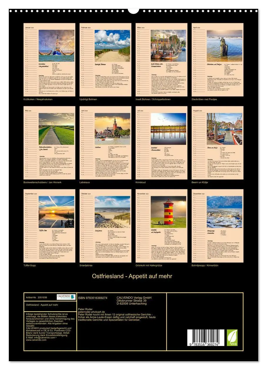 Bild: 9783516369274 | Ostfriesland - Appetit auf mehr (Wandkalender 2026 DIN A2 hoch),...