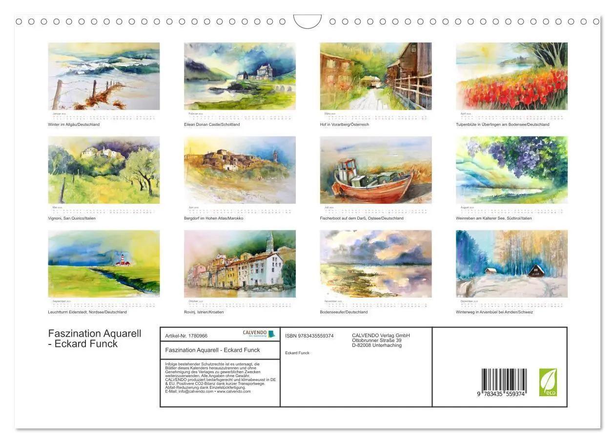 Bild: 9783435559374 | Faszination Aquarell - Eckard Funck (Wandkalender 2025 DIN A3...