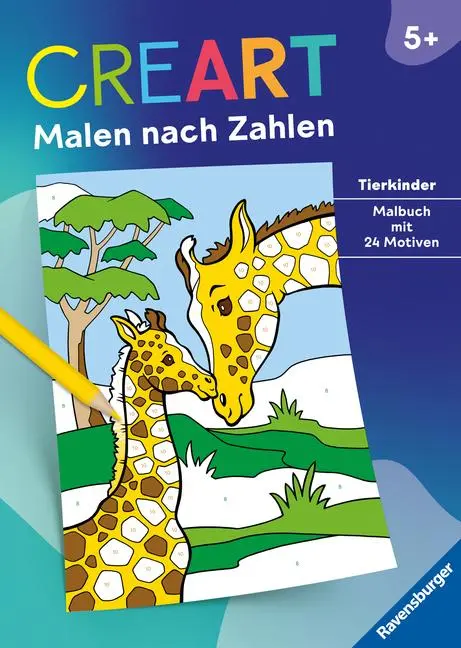 Cover: 9783473489374 | CreArt Malen nach Zahlen ab 5: Tierkinder | Simone Pahl | Taschenbuch