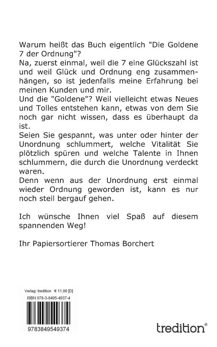 Rückseite: 9783849549374 | Die Goldene 7 der Ordnung - Das Lesebuch | Thomas Borchert | Buch