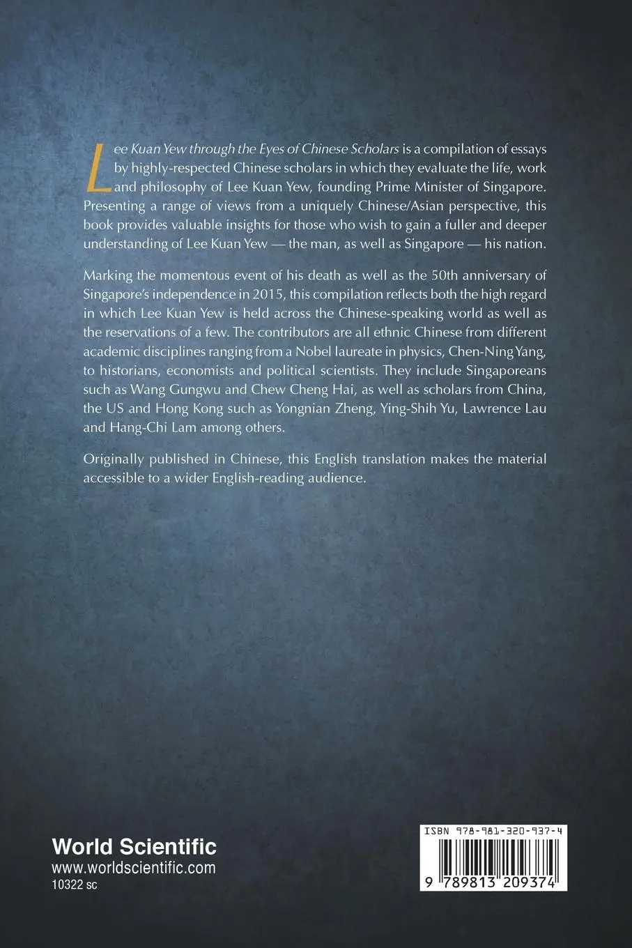 Rückseite: 9789813209374 | LEE KUAN YEW THROUGH THE EYES OF CHINESE SCHOLARS | Yang Chen-Ning