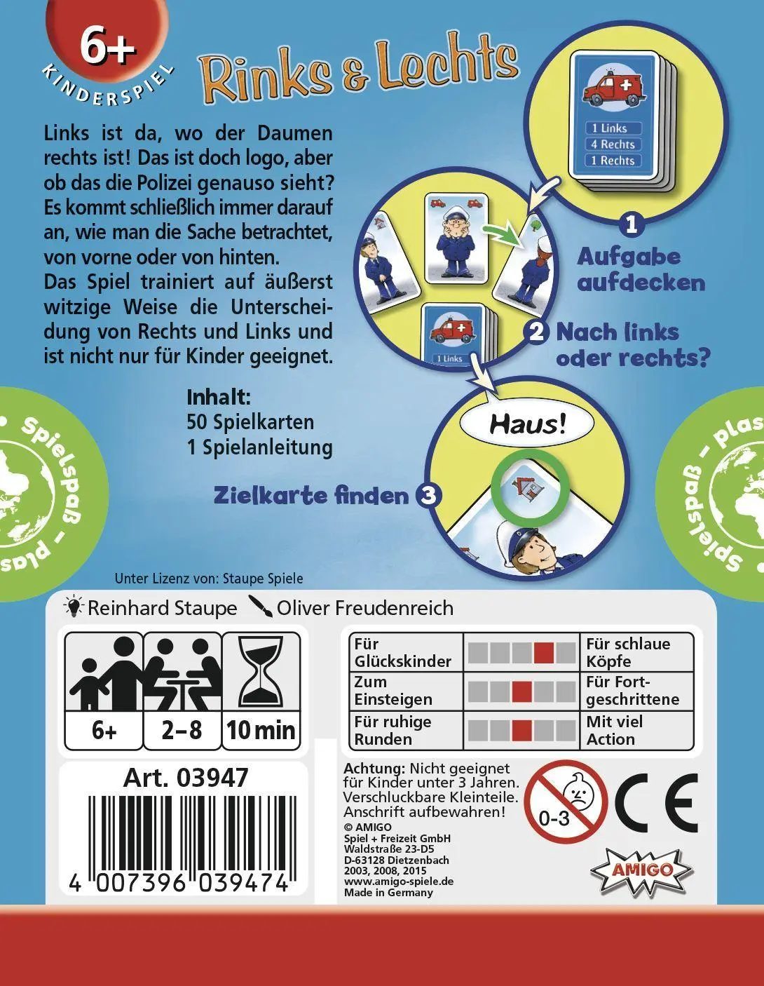 Bild: 4007396039474 | Rinks und Lechts. Kartenspiel | Reinhard Staupe | Spiel | 3947 | 2008