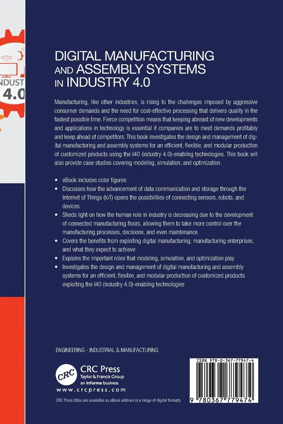Rückseite: 9780367779474 | Digital Manufacturing and Assembly Systems in Industry 4.0 | Buch