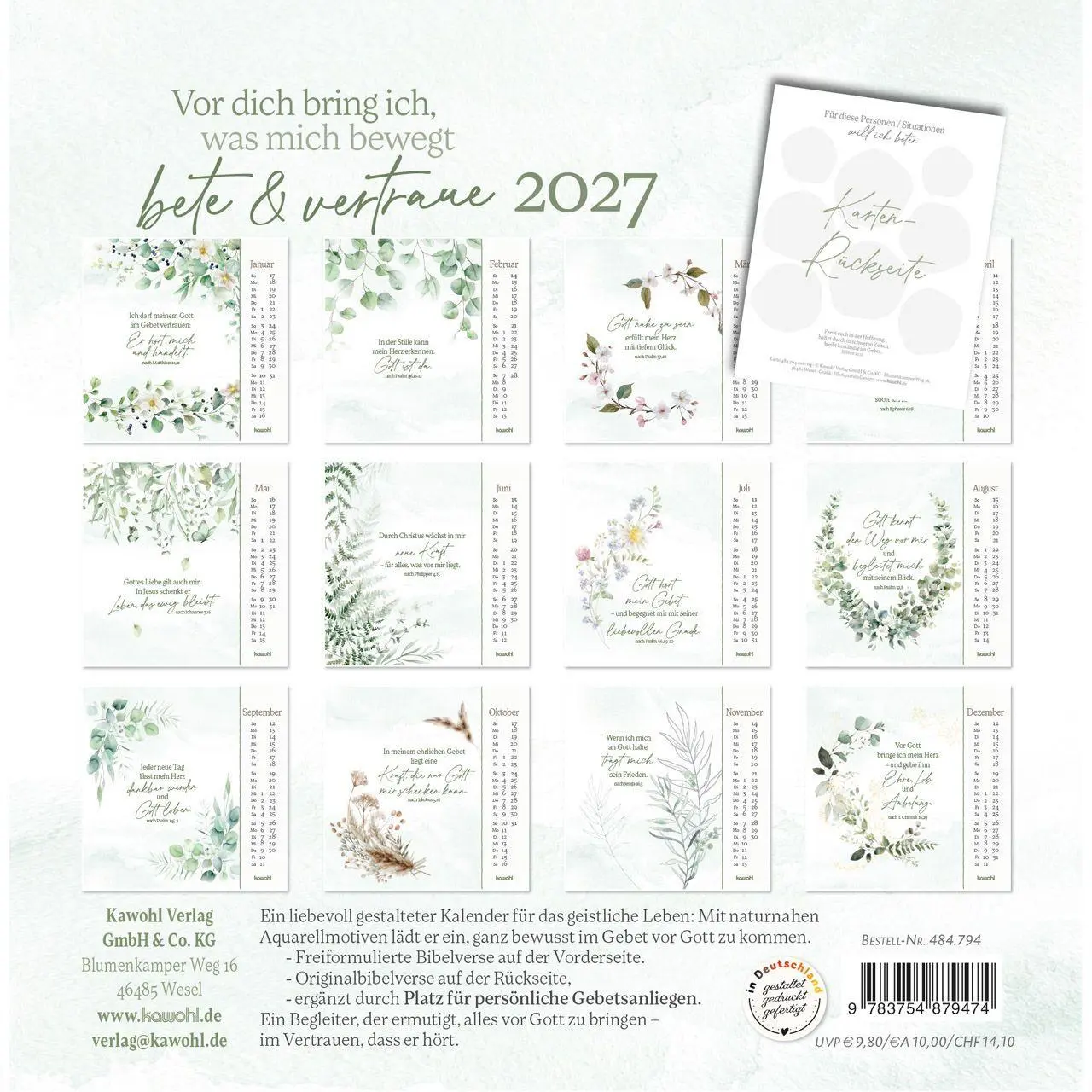 Bild: 9783754879474 | Vor dich bring ich, was mich bewegt 2027 | Kalender | 14 S. | Deutsch