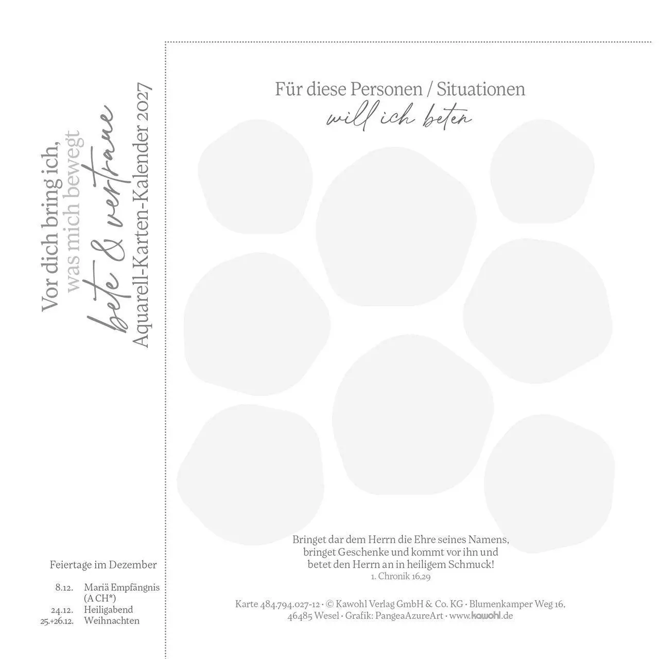Bild: 9783754879474 | Vor dich bring ich, was mich bewegt 2027 | Kalender | 14 S. | Deutsch