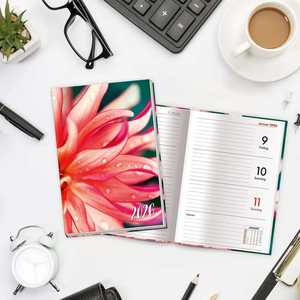 Bild: 4251901509574 | Trötsch Taschenkalender A6 Flowers 2026 | Wochenkalender | KG | 136 S.