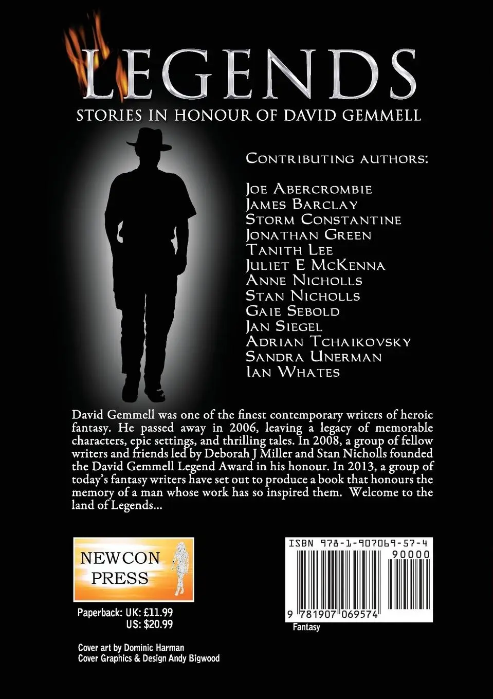 Rückseite: 9781907069574 | Legends | Stories in Honour of David Gemmell | Joe Abercrombie (u. a.)