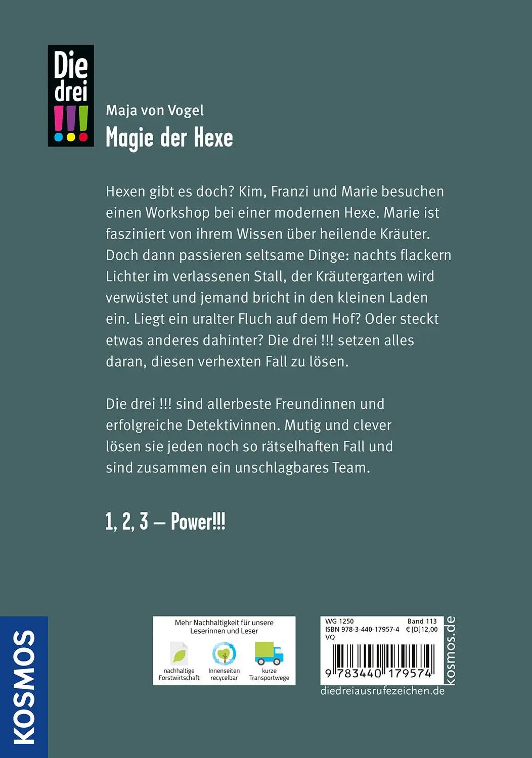 Rückseite: 9783440179574 | Die drei !!!, 113, Magie der Hexe | Maja von Vogel | Buch | 160 S.