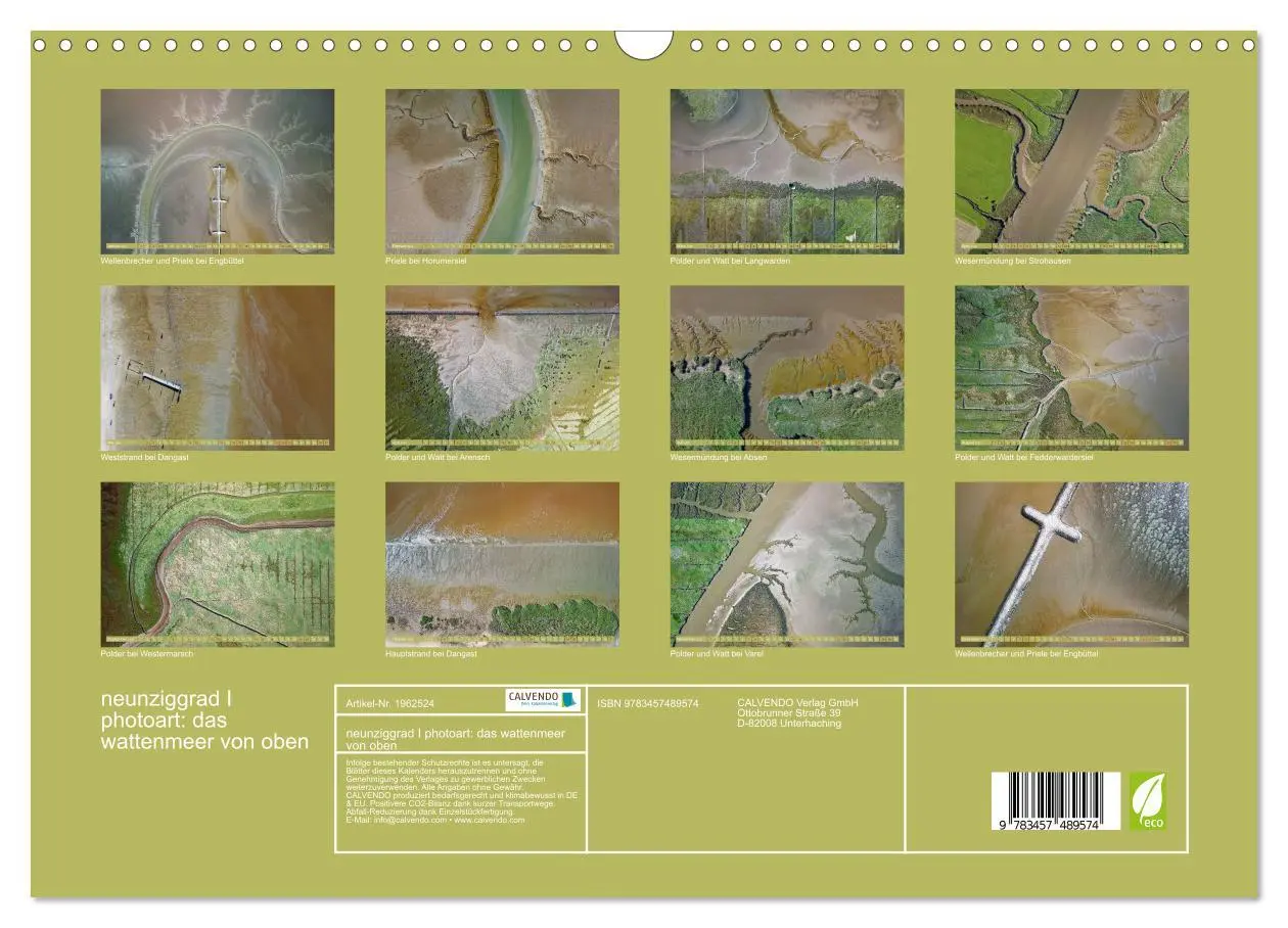 Bild: 9783457489574 | neunziggrad I photoart: das wattenmeer von oben (Wandkalender 2026...