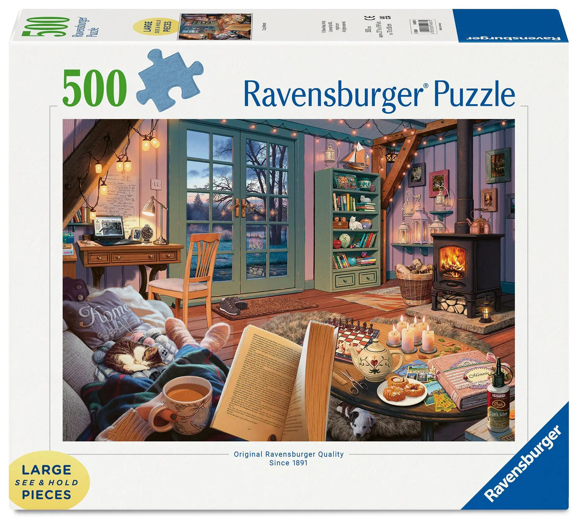 Cover: 4005556149674 | Erwachsenenpuzzle 500 Large Pieces - Gemütliche Leseecke | Spiel