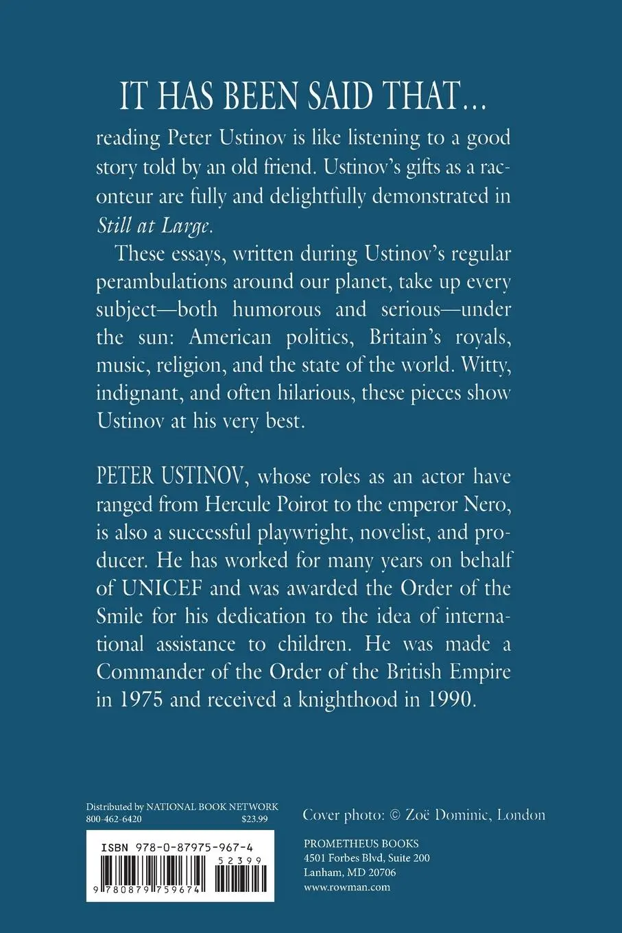 Rückseite: 9780879759674 | Ustinov Still at Large | Peter Ustinov | Taschenbuch | Englisch | 1995