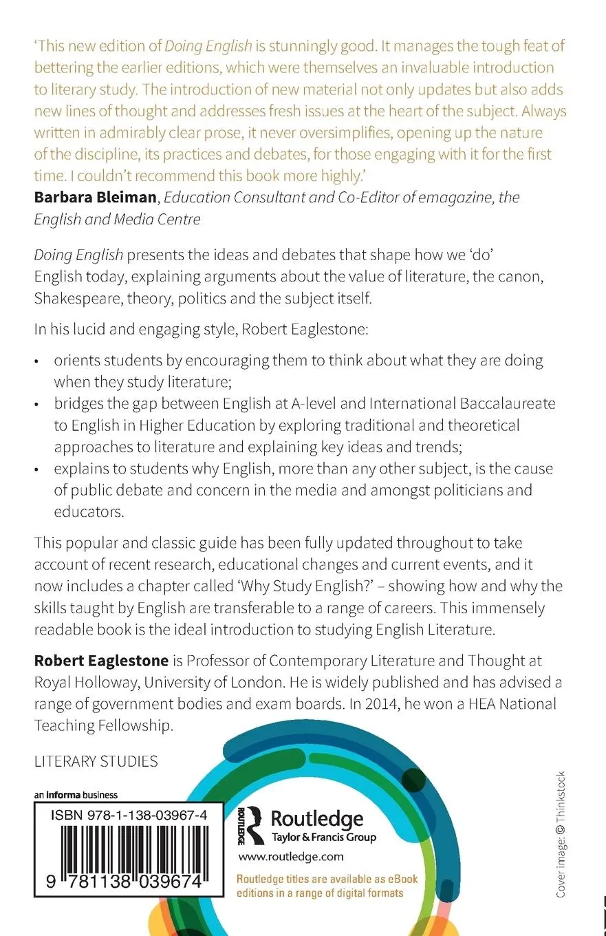 Rückseite: 9781138039674 | Doing English | A Guide for Literature Students | Robert Eaglestone