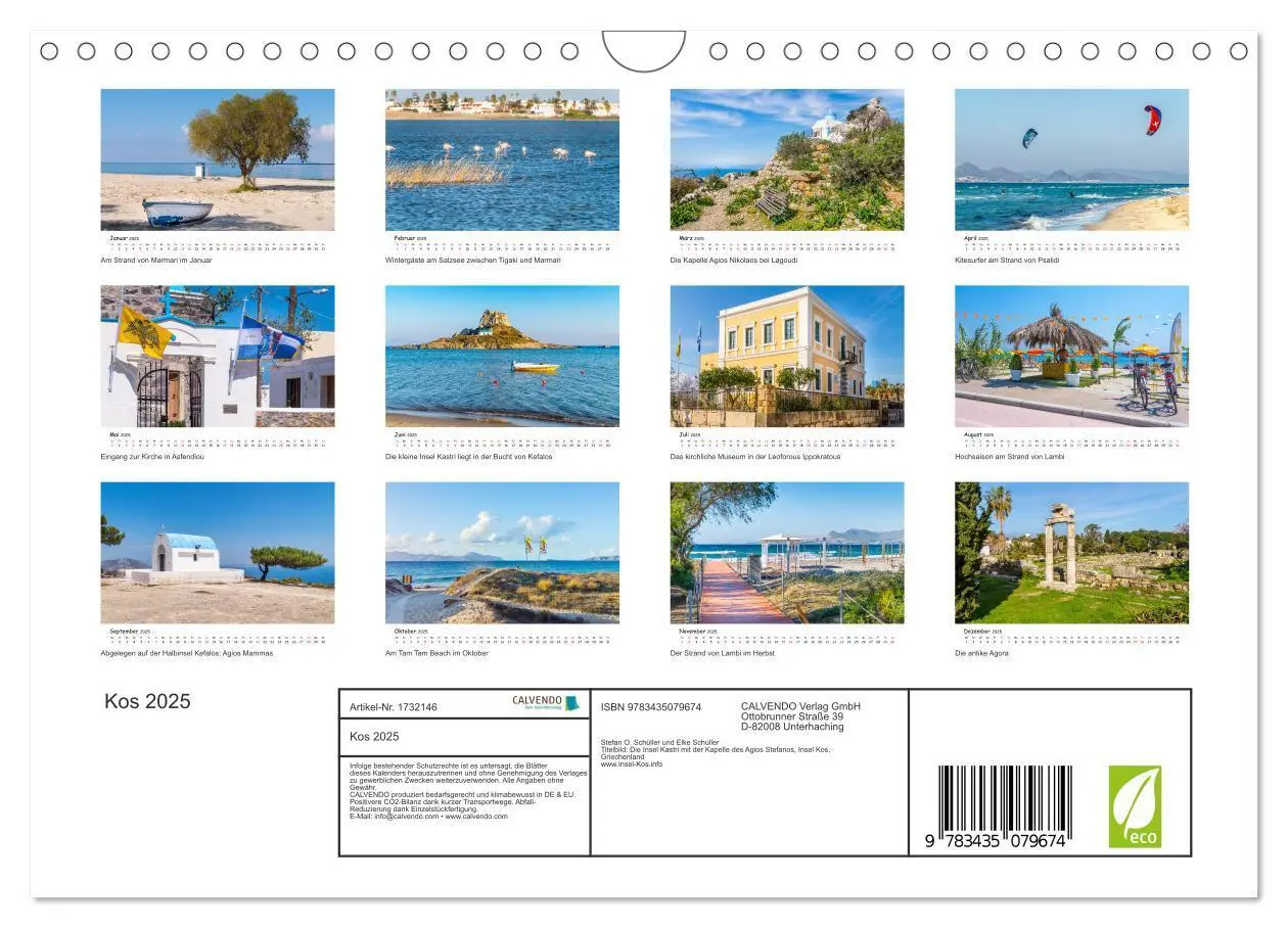 Bild: 9783435079674 | Kos 2025 (Wandkalender 2025 DIN A4 quer), CALVENDO Monatskalender