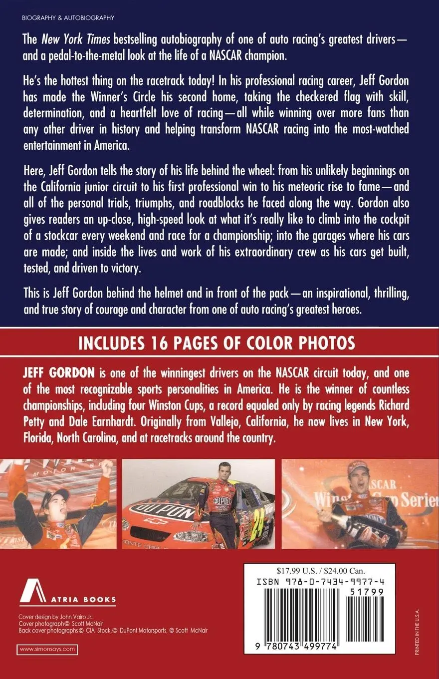 Rückseite: 9780743499774 | Jeff Gordon | Racing Back to the Front--My Memoir | Jeff Gordon | Buch
