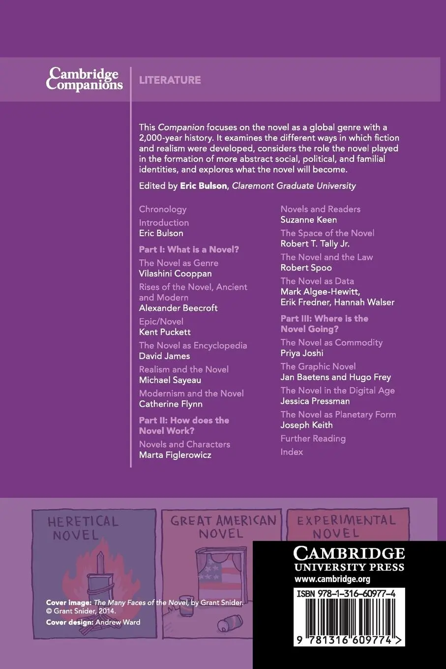 Rückseite: 9781316609774 | The Cambridge Companion to the Novel | Eric Bulson | Taschenbuch