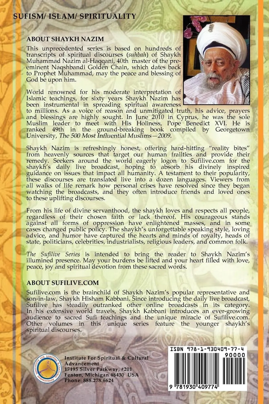 Rückseite: 9781930409774 | The Sufilive Series, Vol 3 | Shaykh Muhammad Nazim Haqqani (u. a.)