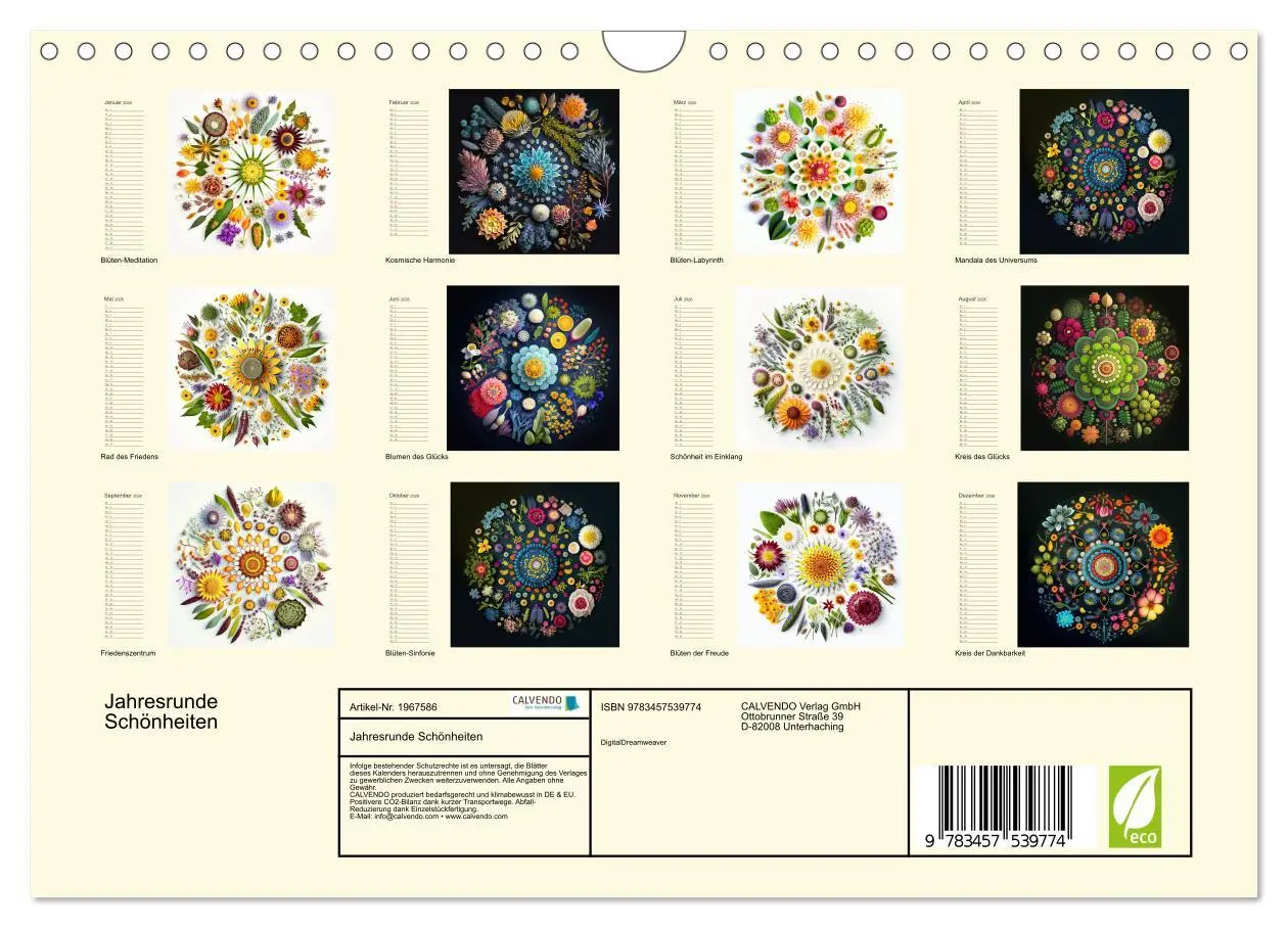Bild: 9783457539774 | Jahresrunde Schönheiten (Wandkalender 2026 DIN A4 quer), CALVENDO...