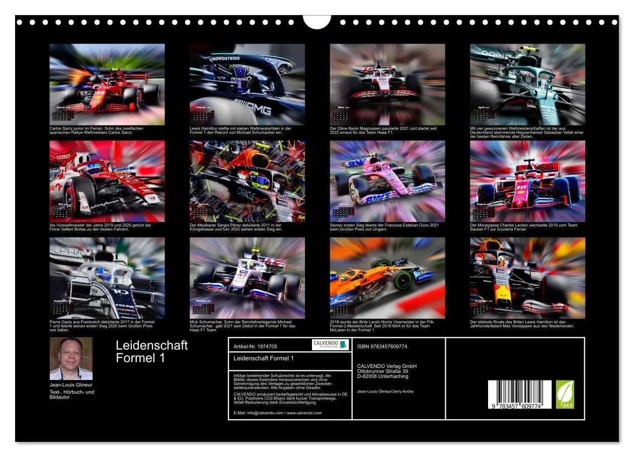 Bild: 9783457609774 | Leidenschaft Formel 1 (Wandkalender 2026 DIN A3 quer), CALVENDO...