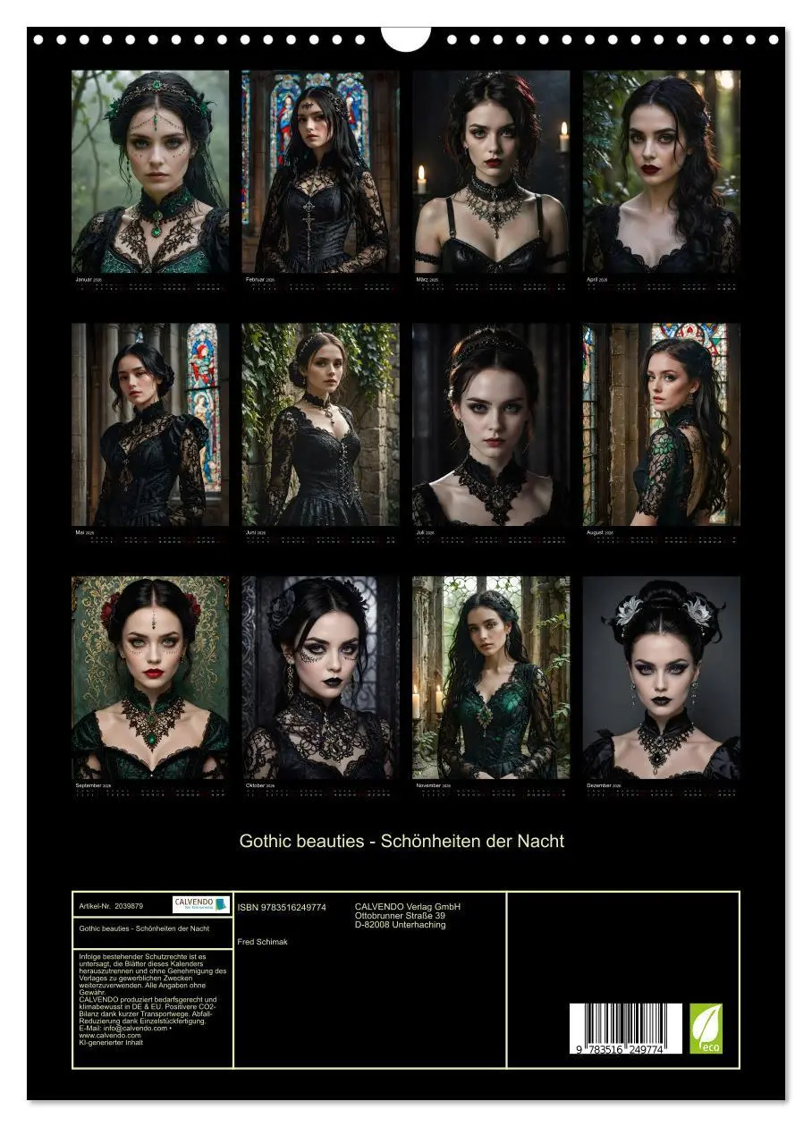 Bild: 9783516249774 | Gothic beauties - Schönheiten der Nacht (Wandkalender 2026 DIN A3...