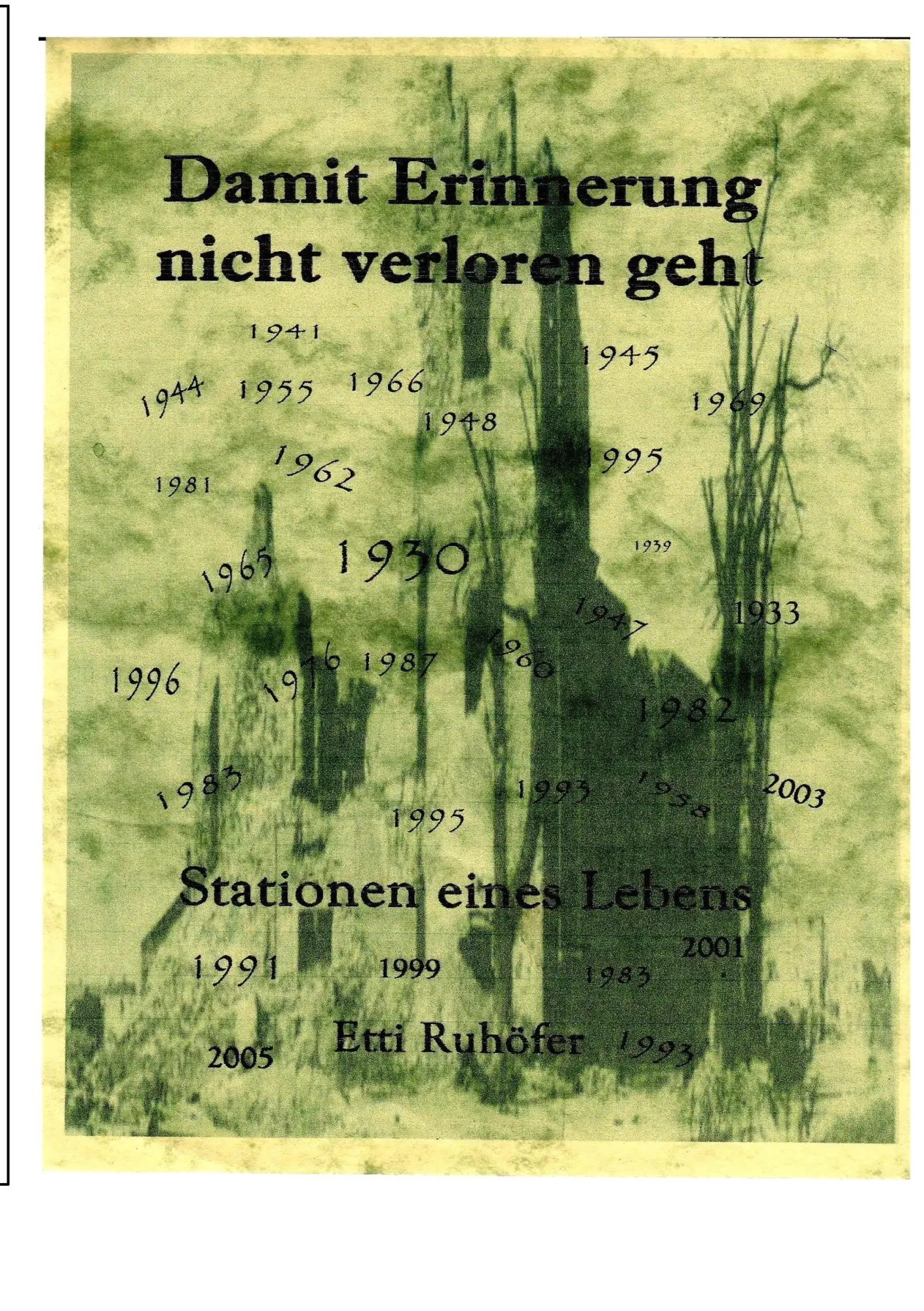Cover: 9783738629774 | Damit Erinnerung nicht verloren geht | Etti Ruhöfer | Taschenbuch