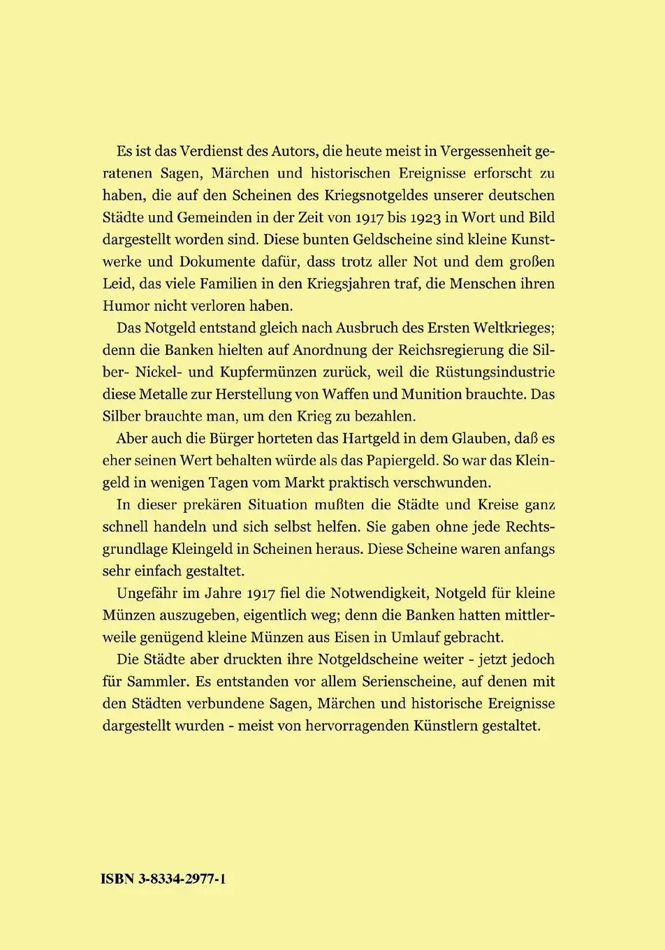 Rückseite: 9783833429774 | Sagen, Märchen und Historisches im Spiegel des Kriegsnotgeldes | Buch