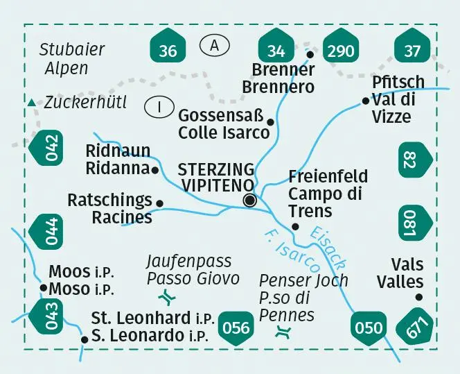 Bild: 9783991219774 | KOMPASS Wanderkarte 058 Sterzing und Umgebung, Vipteno e dintorni...