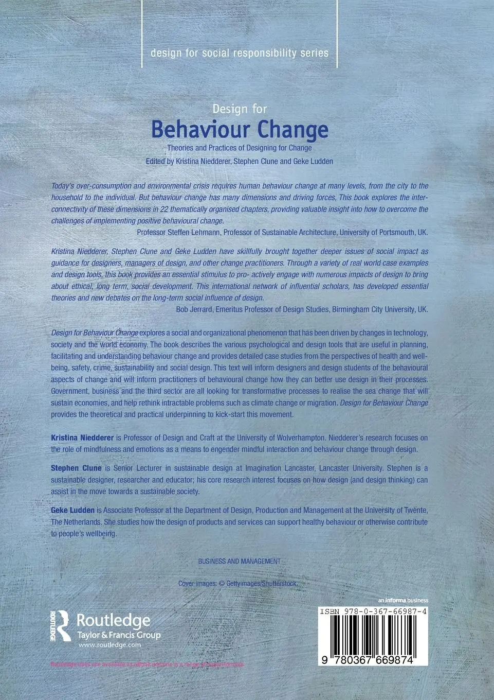 Rückseite: 9780367669874 | Design for Behaviour Change | Kristina Niedderer (u. a.) | Taschenbuch