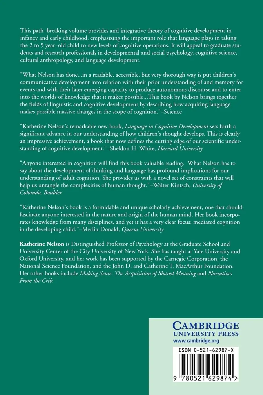 Rückseite: 9780521629874 | Language in Cognitive Development | The Emergence of the Mediated Mind