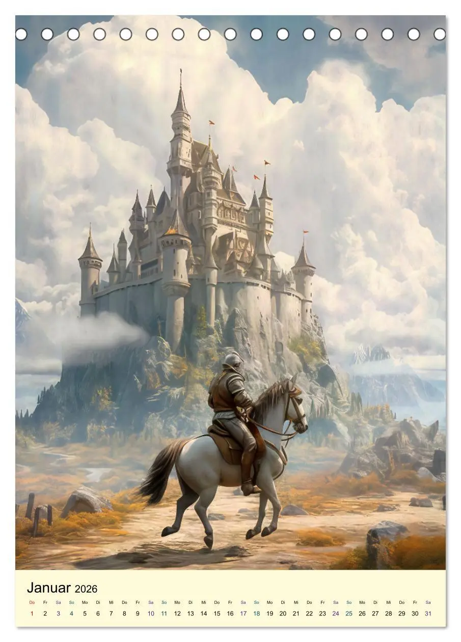 Bild: 9783516309874 | Drachen Ritter Burgen (Tischkalender 2026 DIN A5 hoch), CALVENDO...
