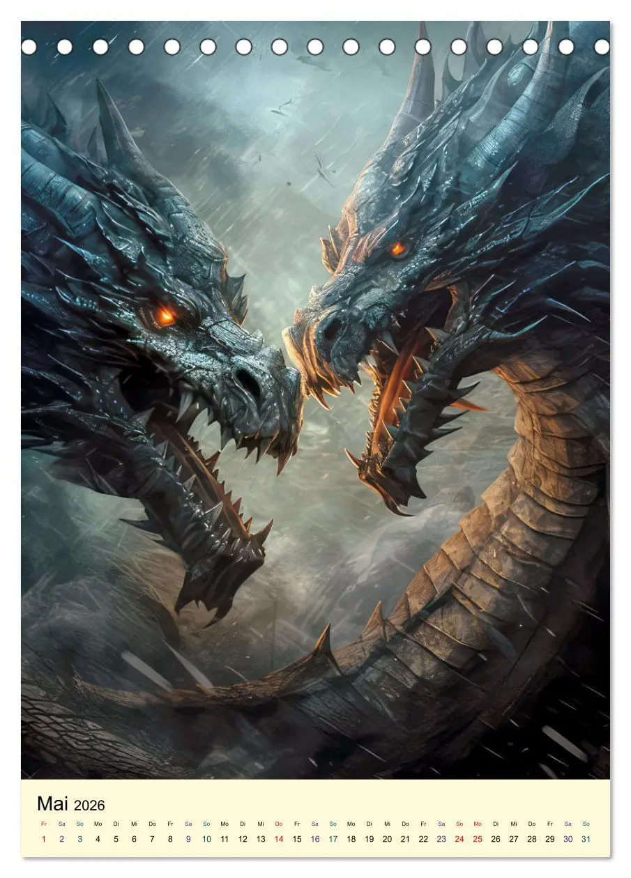 Bild: 9783516309874 | Drachen Ritter Burgen (Tischkalender 2026 DIN A5 hoch), CALVENDO...