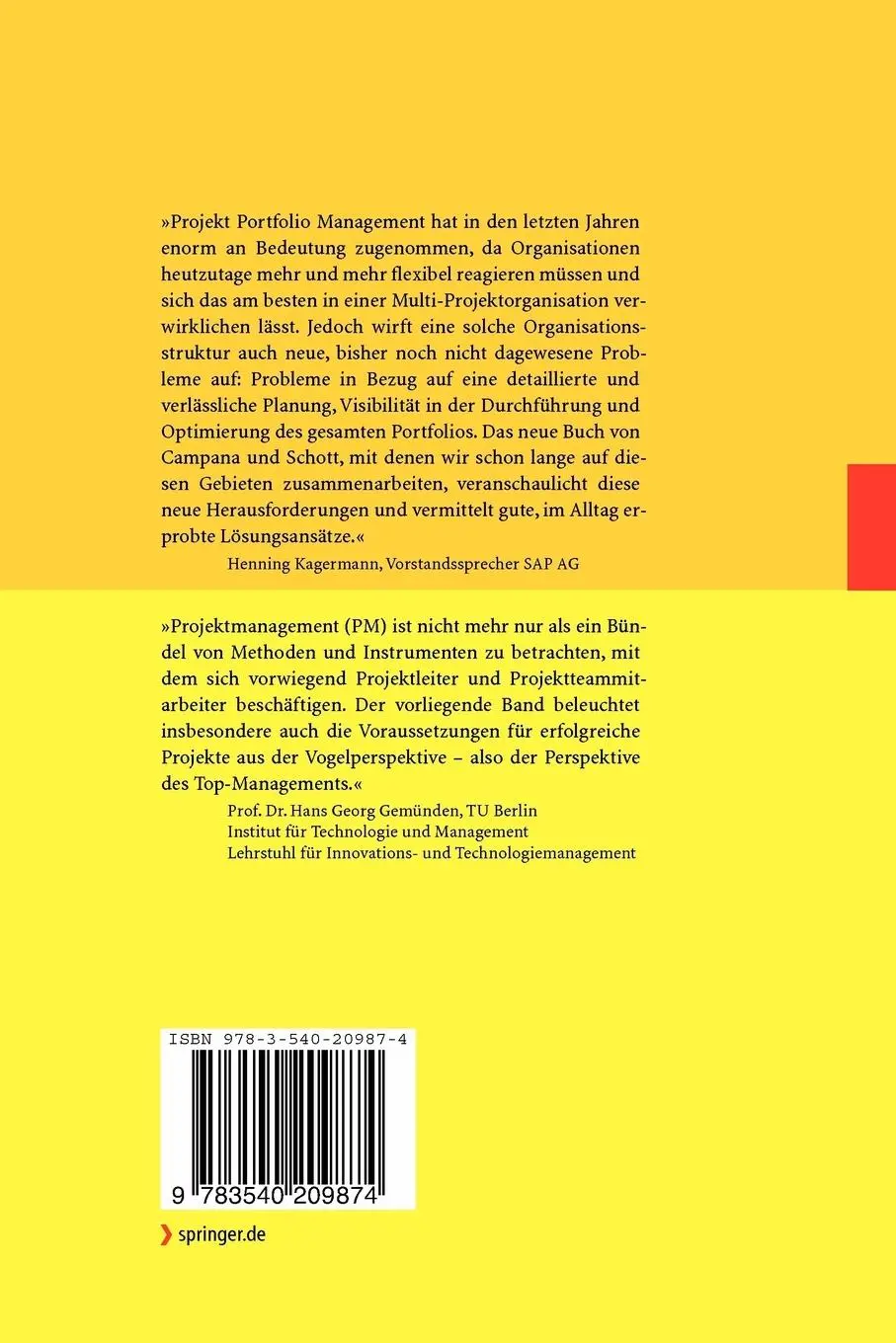 Rückseite: 9783540209874 | Strategisches Projektmanagement | Christophe Campana (u. a.) | Buch