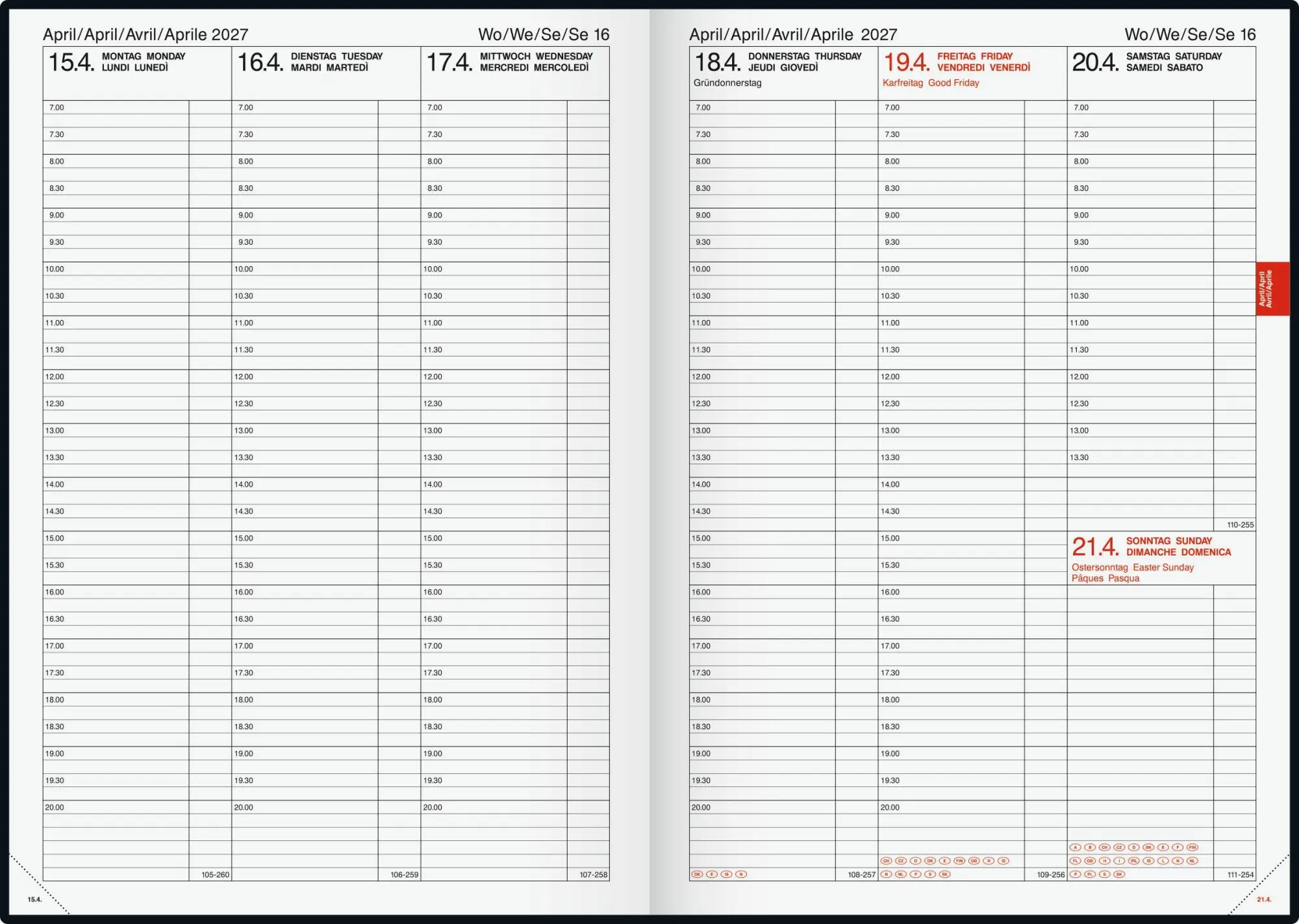 Bild: 4061947159974 | BRUNNEN 1076361907 Buchkalender Mod. 763 2027 A4, Kunststoff,...