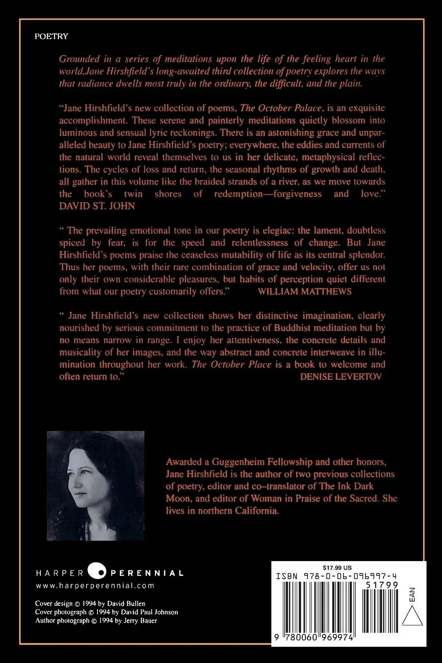 Rückseite: 9780060969974 | October Palace, The | Jane Hirshfield | Taschenbuch | Englisch | 2020