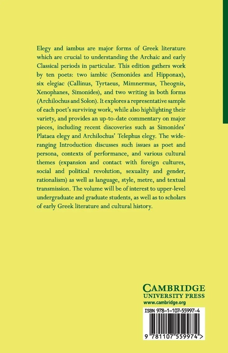 Rückseite: 9781107559974 | Greek Elegy and Iambus | William Allan | Taschenbuch | Englisch | 2019