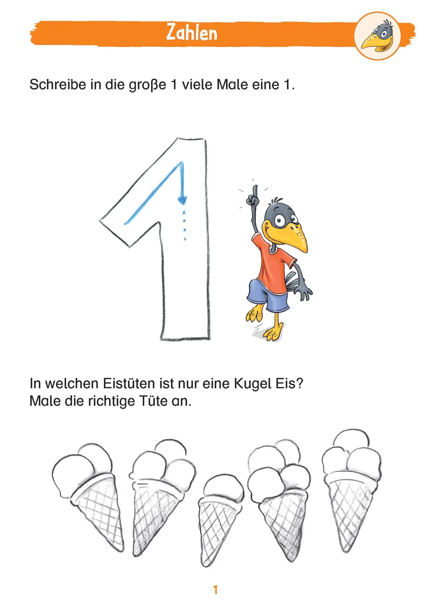 Bild: 9783411739974 | Mein Matheblock mit Rabe Linus - 1. Klasse | Mit Stickern | Raab