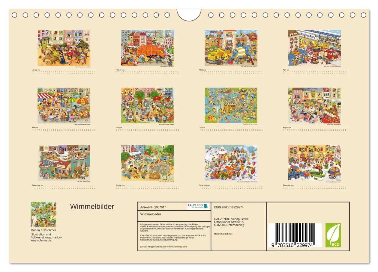 Bild: 9783516229974 | Wimmelbilder (Wandkalender 2026 DIN A4 quer), CALVENDO Monatskalender