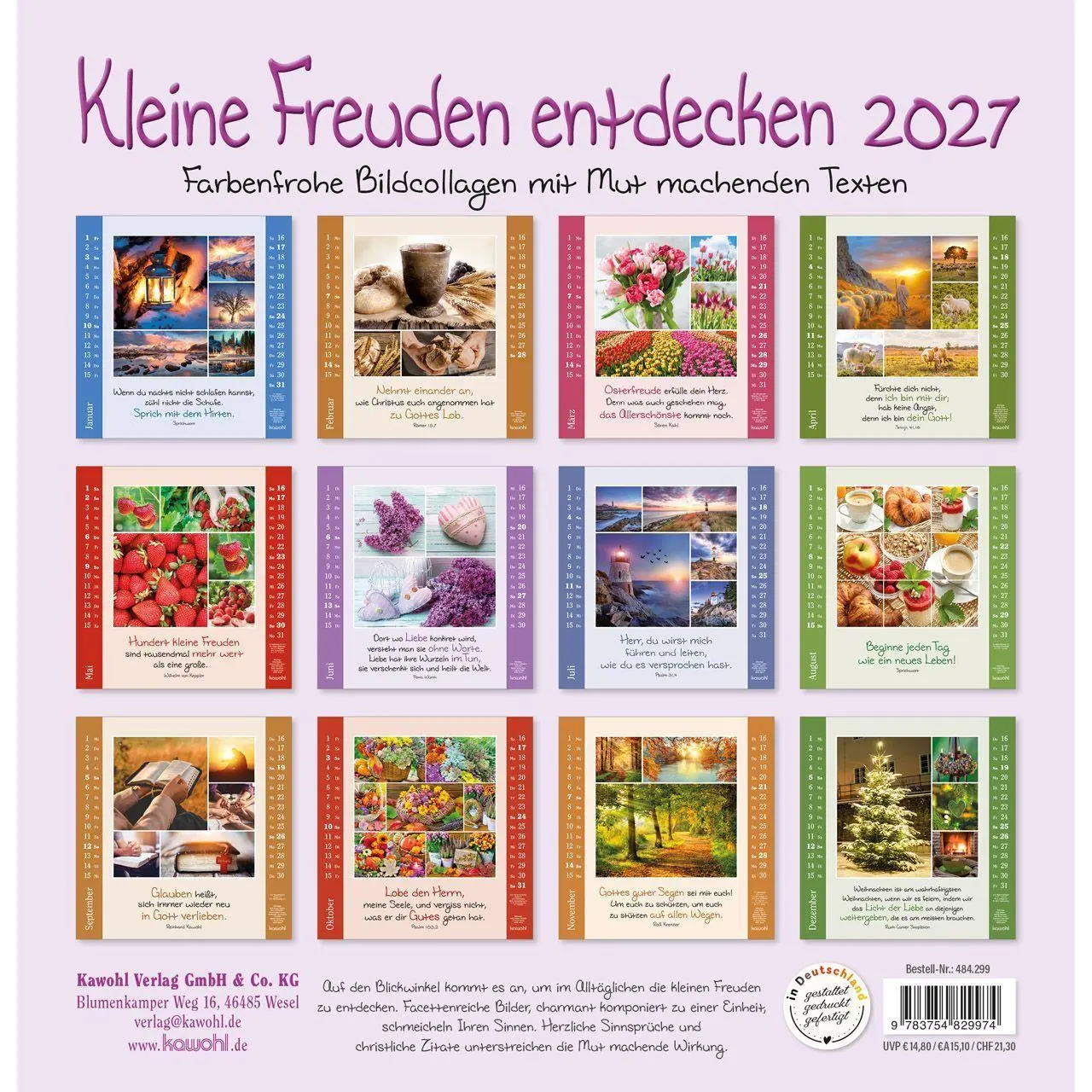 Bild: 9783754829974 | Kleine Freuden entdecken 2027 | Bildcollagen mit Mut machenden Texten