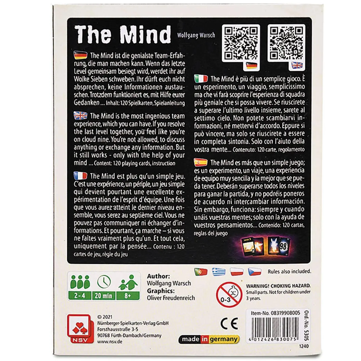Bild: 4012426830075 | The Mind - Natureline | Nürnberger Spielkarten Verlag | Spiel | 2022